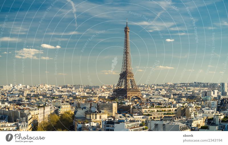 Paris Stadtpanorama Hauptstadt Sehenswürdigkeit Wahrzeichen Denkmal Tour d'Eiffel Ferien & Urlaub & Reisen Farbfoto