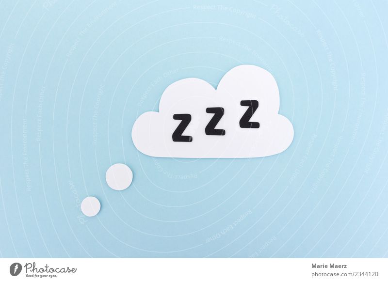 Schlafen | Wolke mit Z Z Z Wolken Erholung schlafen einfach Gesundheit blau weiß Müdigkeit Erschöpfung Energie träumen Mittagsschlaf Pause Papierschnitt
