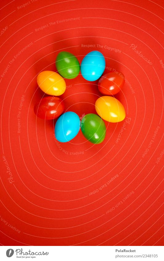 #S# Eierring Lebensmittel Freude Ostern gelb blau grün rot Kreis mehrfarbig verstecken Suche Ritual Feste & Feiern Maler Kindheit Dekoration & Verzierung färben