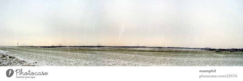 grüne Winterlandschaft weiß Feld Panorama (Aussicht) Wolfenbüttel Braunschweig Niedersachsen Schnee Himmel bedecken WF BS zwischen Harz und Heide x groß
