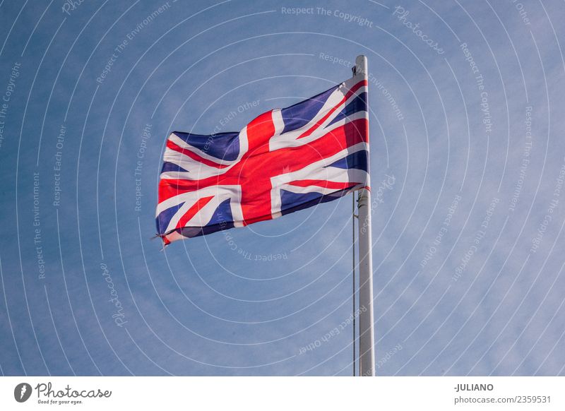 Flagge große britische Welle im Wind brexit Europa Fahne Großbritannien König Tee Ferien & Urlaub & Reisen Vereinte Nationen