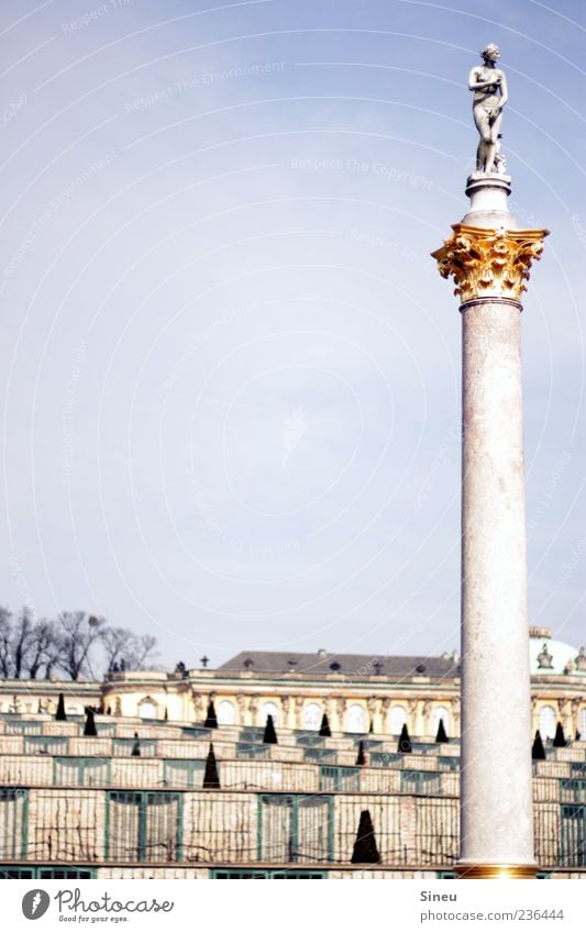ohne Sorge Himmel Schönes Wetter Park Potsdam Sehenswürdigkeit Schloss Sanssouci hoch Kultur Tourismus Vergangenheit Reichtum Farbfoto Außenaufnahme