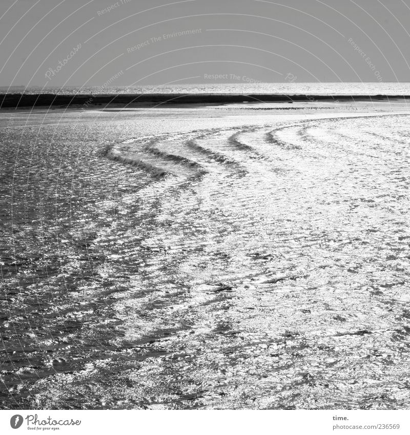 Spiekeroog | Silbermeer Meer Wellen Wasser Horizont grau silber Gefühle Glück Zufriedenheit Bewegung Einsamkeit elegant Erholung Frieden geheimnisvoll