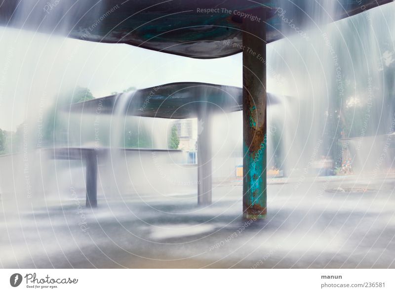 Wischwasser Wasser Park Stuttgart Schlosspark Sehenswürdigkeit Brunnen nass Farbfoto Außenaufnahme abstrakt Menschenleer Tag Langzeitbelichtung Wasserfall