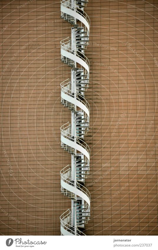Treppen DNA Gebäude Architektur Mauer Wand ästhetisch Unendlichkeit braun weiß aufwärts Wendeltreppe aufsteigen Farbfoto Außenaufnahme Textfreiraum links