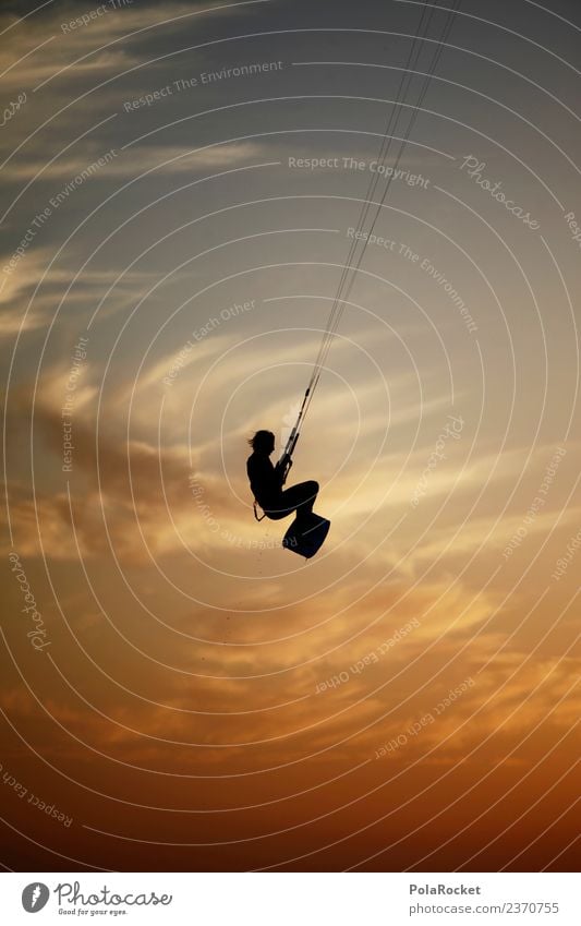 #AS# Skykiter Sport genießen Kiting Wassersport fliegen Sonnenuntergang Seil Snowboard Mann Lenkdrachen Kiter Kiteboard Küste Freiheit Extremsport talentiert