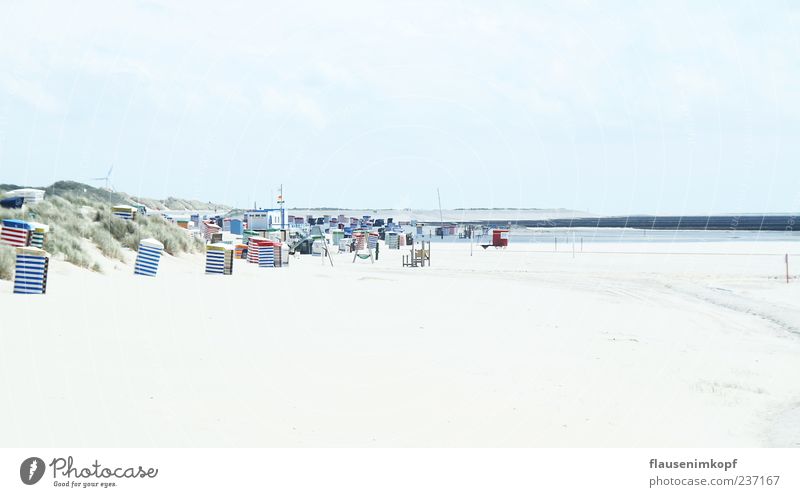 53° 35 N, 6° 40 O Ferien & Urlaub & Reisen Sommer Strand Meer Sand Himmel Schönes Wetter ruhig Erholung Borkum Strandkorb Farbfoto Außenaufnahme Menschenleer