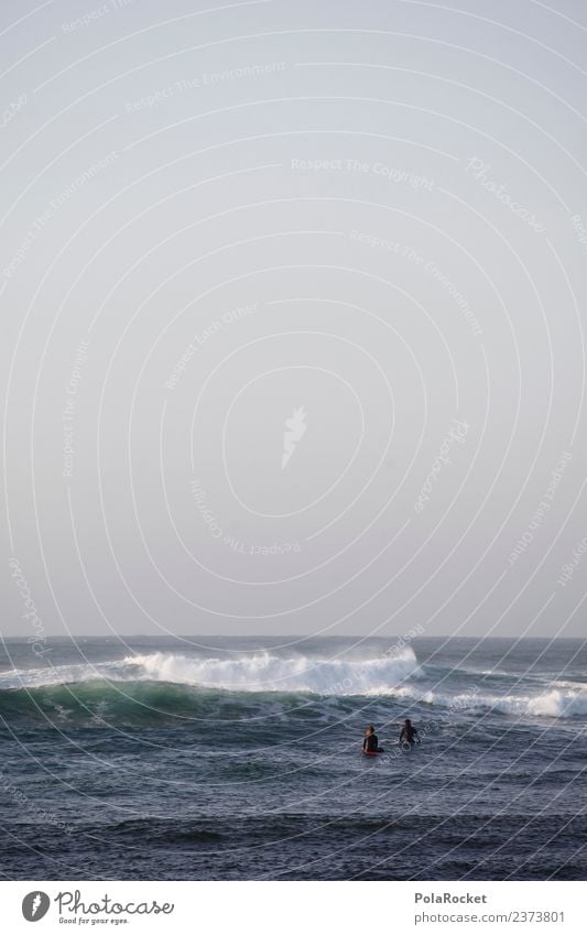 #A# Nasse Zweisamkeit Kunst Kunstwerk ästhetisch Meer Wellen Wellengang Surfer Surfen Wassersport Urlaubsstimmung Farbfoto Gedeckte Farben Außenaufnahme