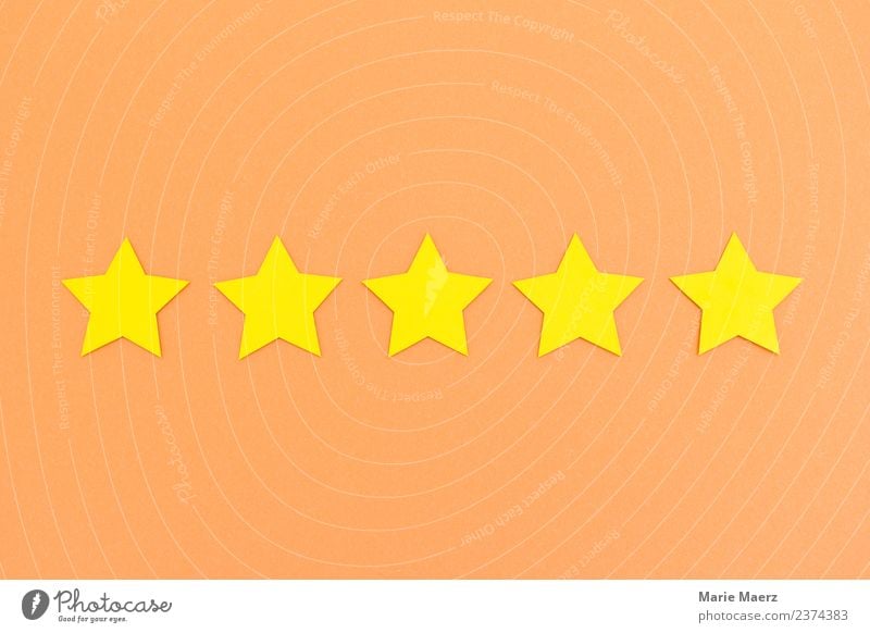 Super 5-Sterne Bewertung kaufen Handel Erfolg gebrauchen verkaufen Freundlichkeit Glück Billig gut positiv Geschwindigkeit gelb orange Tugend Zufriedenheit