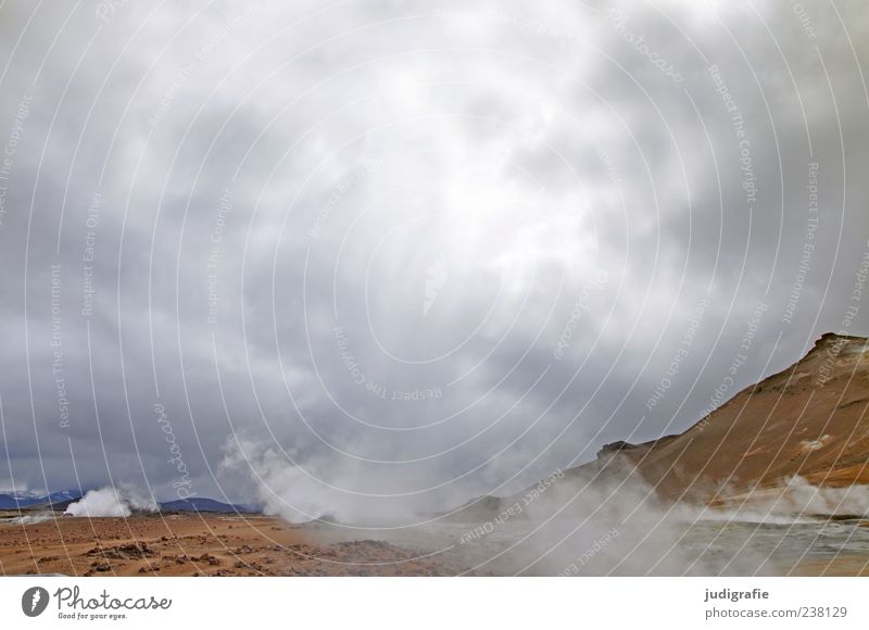 Island Umwelt Natur Landschaft Urelemente Himmel Wolken Hügel Vulkan Solfatarenfeld heiß natürlich wild Farbfoto Außenaufnahme Menschenleer Tag Naturphänomene