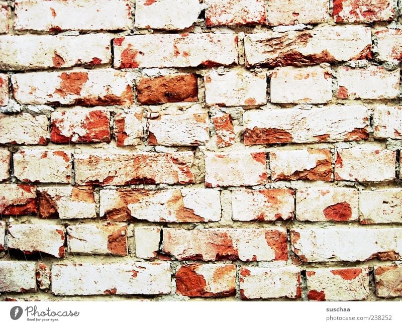 die mauer .. Mauer Wand Stein Beton Backstein rot hart geschlossen Sichtschutz Barriere verwittert Farbfoto Außenaufnahme Muster Strukturen & Formen