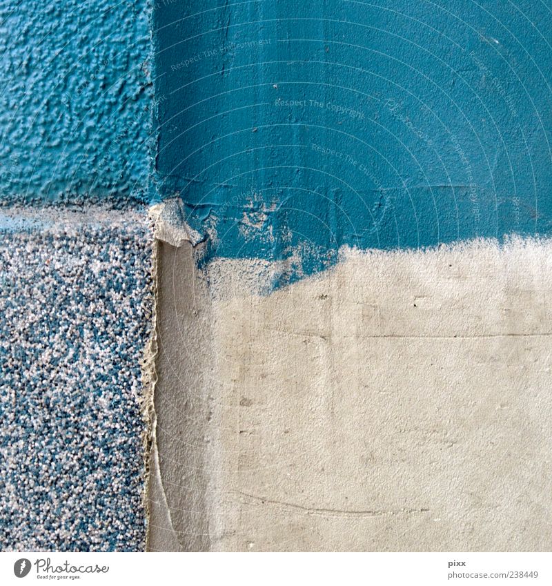 » ... ich bin mal schnell zum baumarkt« Kreuz Arbeit & Erwerbstätigkeit bauen blau Putz türkis Wand Renovieren Sommer Oberflächenstruktur Quadrat Hausbau