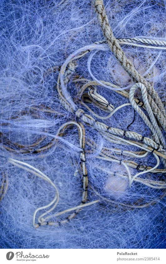 #S# Fischernetz Schifffahrt Arbeit & Erwerbstätigkeit Meer Natur Netz Angeln Leinen blau Schwimmer (Angeln) fein Appetit & Hunger kurz leer Fischbestand