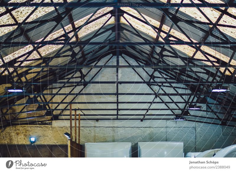 Industriehalle Dach von unten Brighton, England Stadt Gebäude retro Glas Glasdach Hintergrundbild Strukturen & Formen Lampe Halle Lagerhalle Decke Geometrie