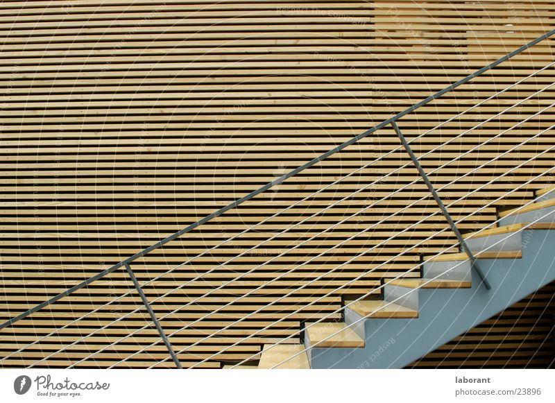 treppe Holz Stahl Drahtseil Querformat Architektur Treppe modern