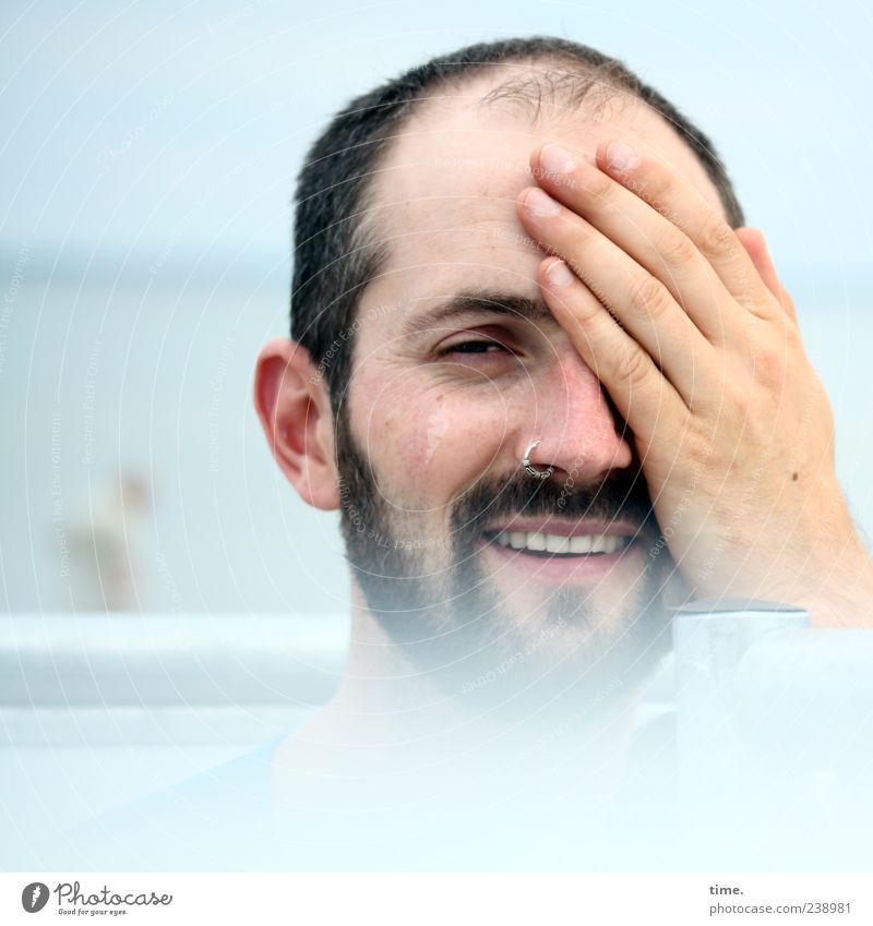 particula day, part 1 Freude Gesicht Zufriedenheit Mensch maskulin Mann Erwachsene Kopf Auge Mund Bart Hand 30-45 Jahre Fröhlichkeit ästhetisch Erholung
