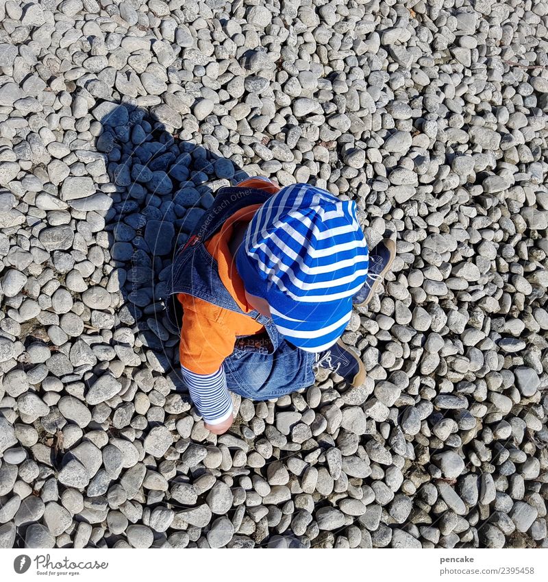 steinig | kleiner millionär Kleinkind 1 Mensch 1-3 Jahre Natur Urelemente Sommer Schönes Wetter Seeufer Stein gebrauchen berühren entdecken Spielen Neugier