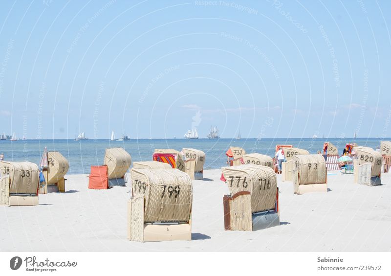 Kieler Woche Gedenkfoto #1 Ferien & Urlaub & Reisen Tourismus Ausflug Sommer Sommerurlaub Meer Strand Badeurlaub Strandkorb Segeln Sand Himmel Schönes Wetter
