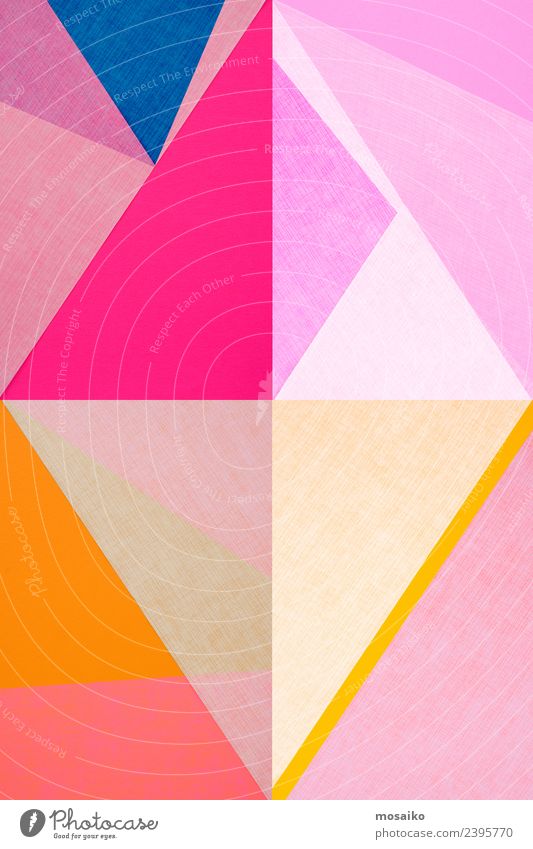 geometrische Formen auf Papierstruktur elegant Stil Design Freude Kunst Kunstwerk Mode ästhetisch Zufriedenheit Kitsch Popmusik Farbe Strukturen & Formen rosa