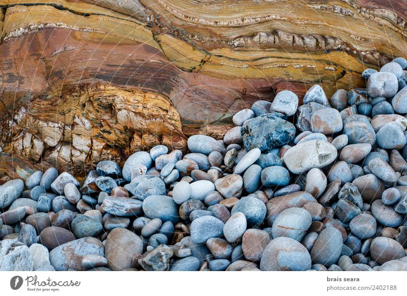 Sedimentäre Gesteinsstruktur Strand Meer Wissenschaften Geologie Geografie Geologen Umwelt Natur Erde Küste Sehenswürdigkeit Wahrzeichen Kieselsteine Stein Sand