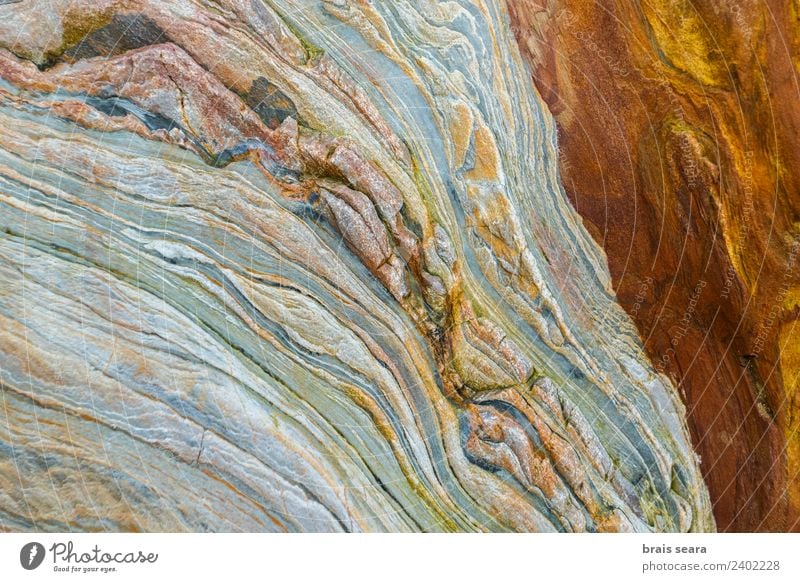 Sedimentäre Gesteinsstruktur Strand Meer Bildung Wissenschaften Geologie Beruf Geologen Umwelt Natur Erde Küste Sehenswürdigkeit Stein einzigartig natürlich