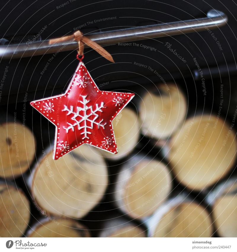 für weihnachten! Stern hängen leuchten rot Weihnachten & Advent Ofenheizung Holz Birkenholz Wärme Geborgenheit Schmuck Weihnachtsdekoration kuschlig