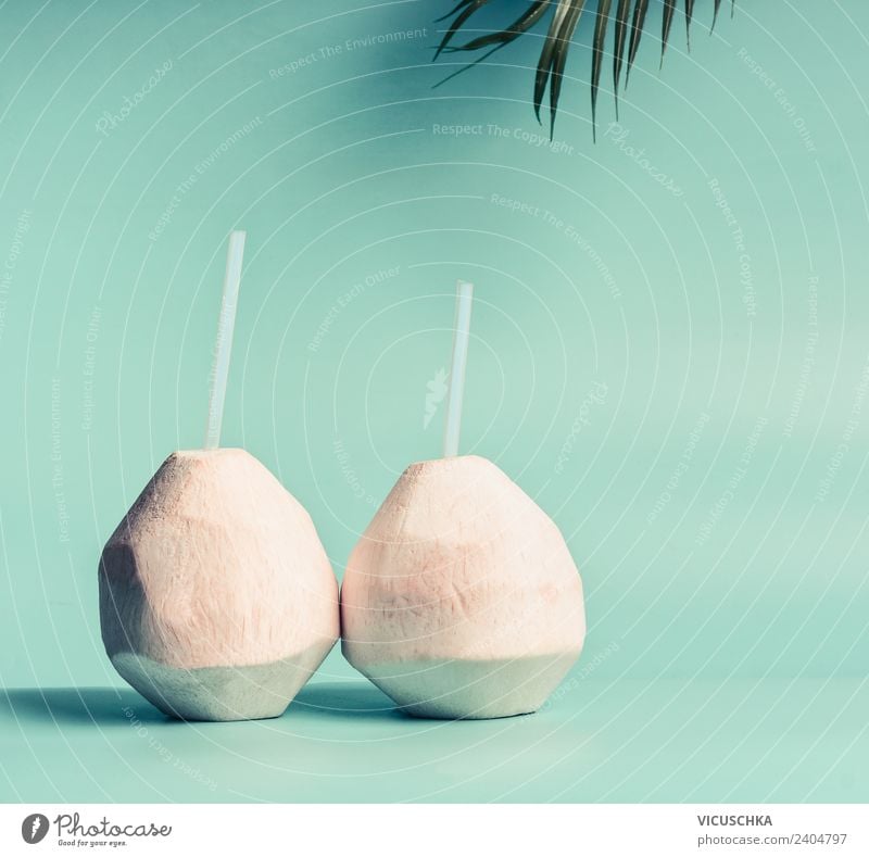 Kokosnus Wasser oder Cocktail Getränk Erfrischungsgetränk Trinkwasser Saft Longdrink Stil Design Gesundheit Gesunde Ernährung Ferien & Urlaub & Reisen Sommer