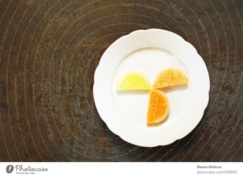 Dolce Vita Lebensmittel Frucht Orange Süßwaren Ernährung genießen exotisch Gesundheit saftig sauer süß braun gelb gold weiß Zuckerstreusel Südfrüchte