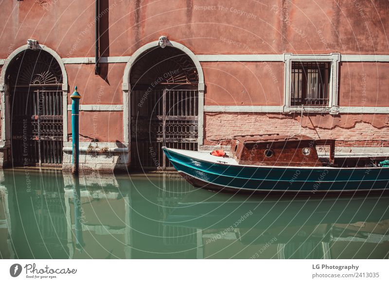 Italienische Stadt Treviso Ferien & Urlaub & Reisen Klima Baum Fluss Gebäude Straße Wasserfahrzeug hängen blau bunt Pastell Europäer Wand Venedig Sile Comune