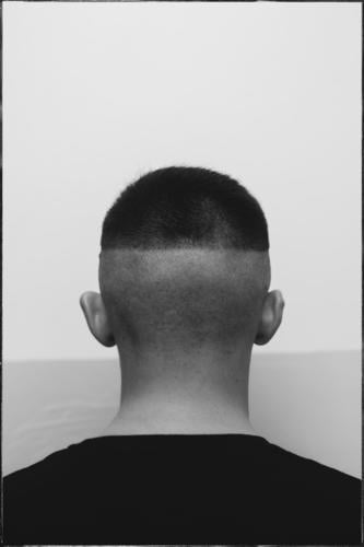 den Hinterkopf des jungen Mannes. Mensch maskulin Junger Mann Jugendliche Erwachsene Körper Haut Haare & Frisuren 1 18-30 Jahre Jugendkultur Subkultur Skinhead