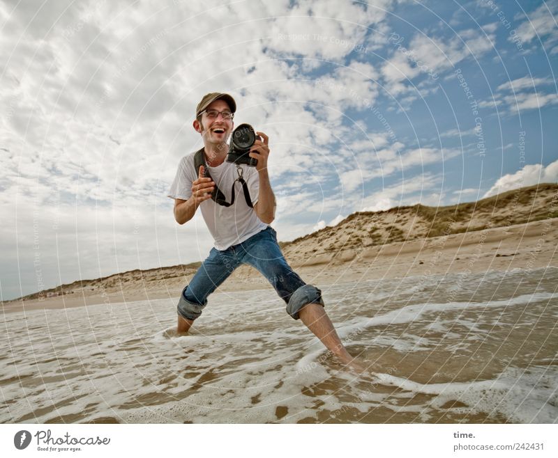 It's Only About Photographing Wasser Meer Sand Wellen Mann maskulin Fotografieren Lebensfreude Wolken Himmel Dynamik
