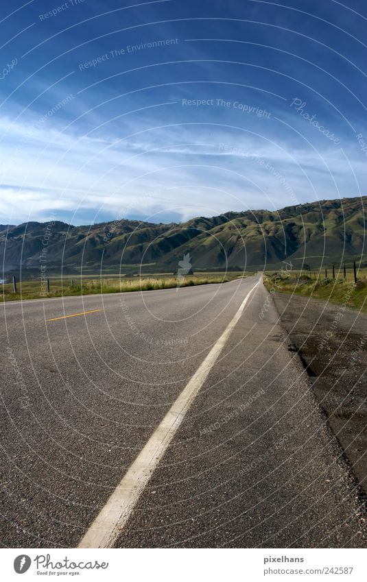 Begrenzung Natur Landschaft Erde Sand Wolken Horizont Sommer Schönes Wetter Wiese Berge u. Gebirge Kalifornien Nordamerika Menschenleer Verkehr Verkehrswege