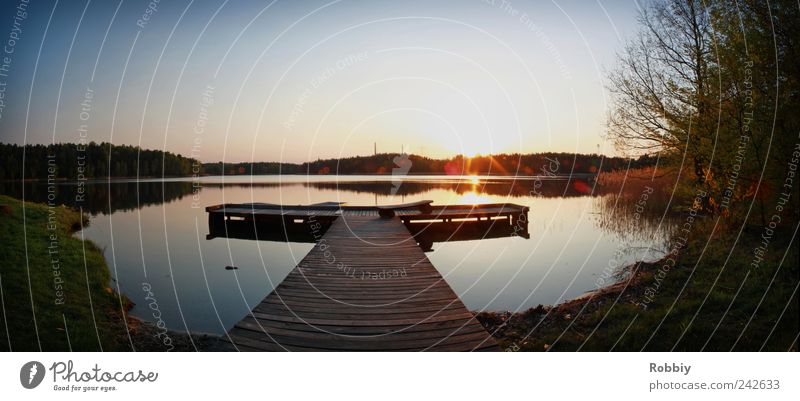 Braunsteich Wasser Sonnenaufgang Sonnenuntergang Seeufer Teich Anlegestelle Romantik Gelassenheit ruhig Erholung Freizeit & Hobby Natur Umwelt Farbfoto
