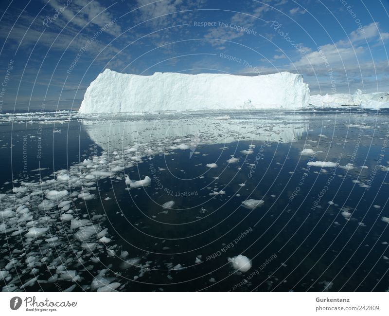 Ice Rocks Umwelt Natur Landschaft Urelemente Wasser Himmel Wolken Klima Klimawandel Schönes Wetter Fjord Meer Fernweh Einsamkeit Eisberg Polarmeer Arktis