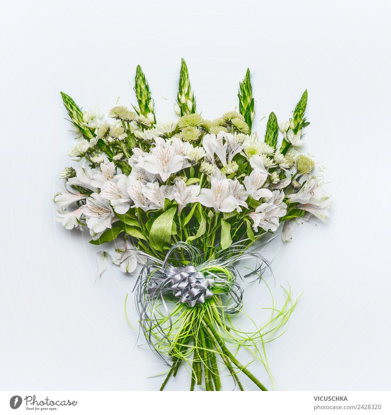 Großer Blumenstrauß kaufen Stil Design Dekoration & Verzierung Feste & Feiern Muttertag Hochzeit Geburtstag Natur Pflanze Rose Schleife Liebe grün weiß Geschenk