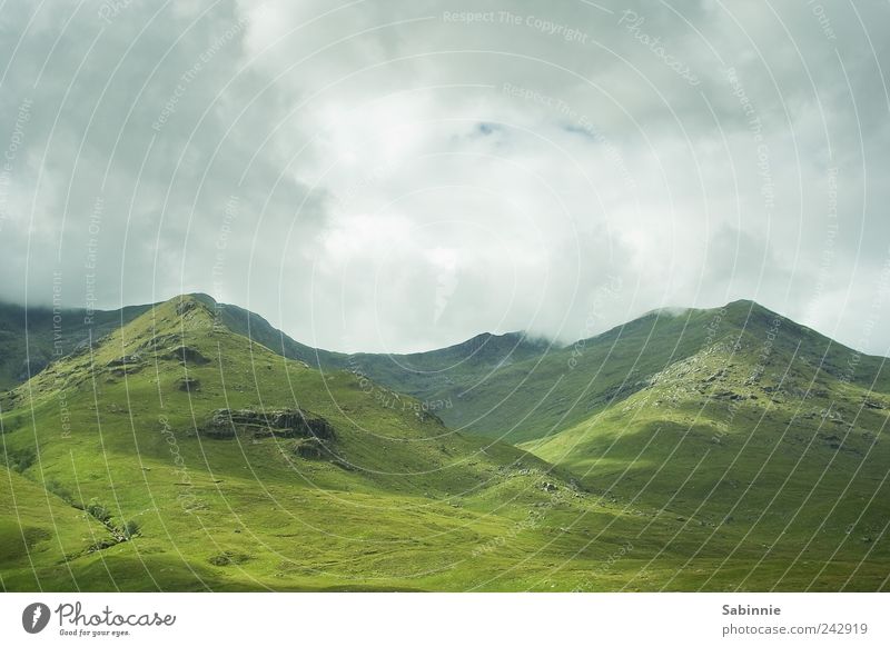 [Skye 02] Green Paradise Umwelt Natur Landschaft Erde Himmel Wolken Klima Schönes Wetter Wind Gras Hügel Felsen Berge u. Gebirge Highlands Gipfel Schottland