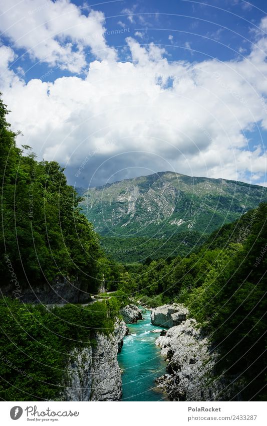 #S# Wildwasser Perfektion Natur Glück Zufriedenheit Himmel Wasser türkis blau deutlich grün Naturschutzgebiet Stein Slowenien Schmelzwasser Kajak
