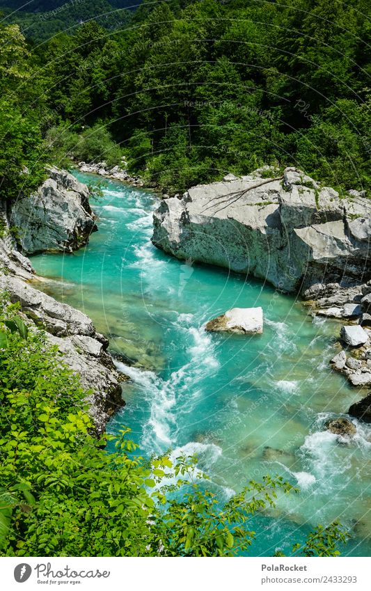 #S# Faszination Wildwasser Umwelt Lebensfreude türkis blau grün Kajak Strömung Fluss Slowenien Felsen fließen Naturschutzgebiet Naturphänomene schön Klarheit