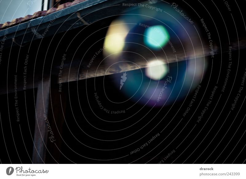 Außerhalb der Fokussierungsblase Luft rund mehrfarbig Luftblase Drarock fliegend Farbfoto Außenaufnahme Menschenleer Blitzlichtaufnahme Reflexion & Spiegelung