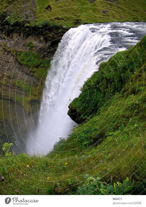Skaftafell Nationalpark 02 Island Umweltschutz unberührt grün Wiese Europa Wasser Wasserfall Natur Kraft Energiewirtschaft
