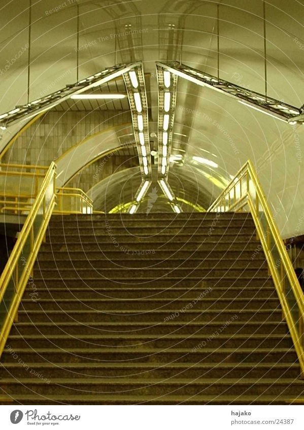 Heuschrecke Symmetrie Verkehr Treppe U-Bahn Licht leer