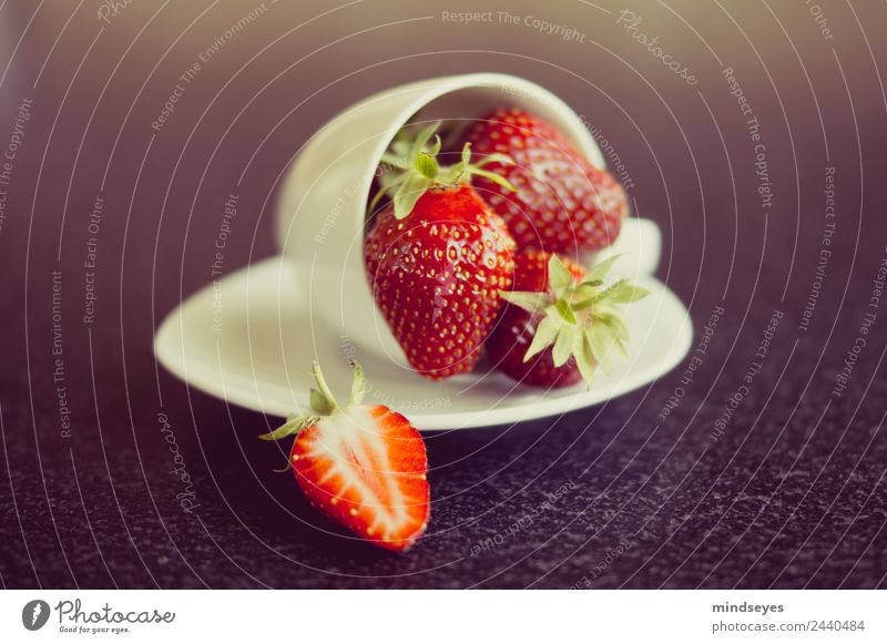 Glänzende Erdbeeren in einer Tasse Lebensmittel Frucht Ernährung Vegetarische Ernährung Diät Lifestyle Gesunde Ernährung Sommer Küche Duft Fitness genießen