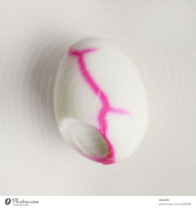 Lebenslinie Ernährung Frühstück rosa weiß Ei Osterei häuten Linie mehrfarbig Freisteller Textfreiraum Muster Appetit & Hunger Farbfoto