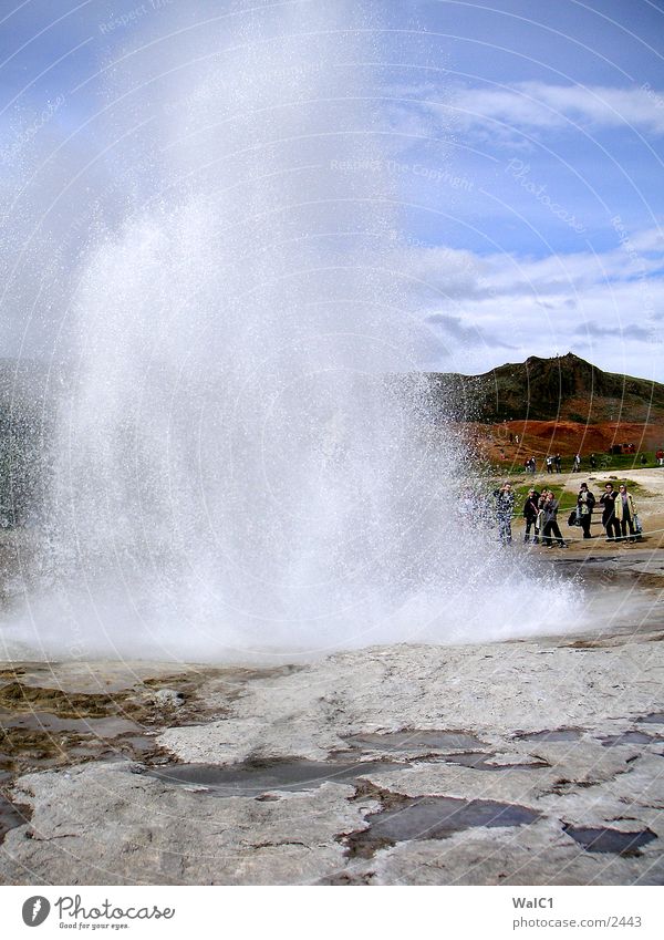 Geysir 01 driften Schwefel Island Umweltschutz Nationalpark unberührt Europa Strokkur Erde Rauch Gas Buthan Wasser Natur Kraft Energiewirtschaft