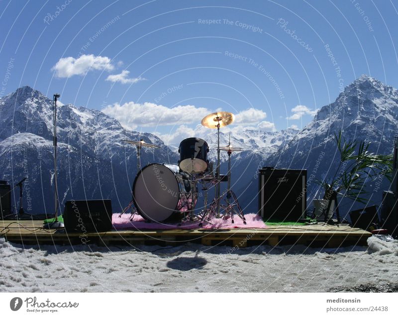 almorchester Orchester Schlagzeug Freizeit & Hobby Alpen Berge u. Gebirge Einsamkeit Schnur vor dem Auftritt
