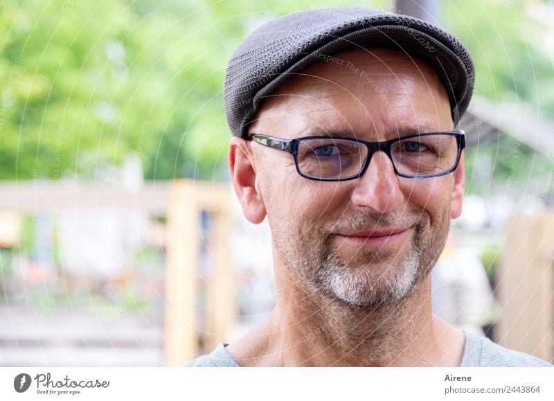 Bitte lächeln! | UT Dresden Mensch maskulin Mann Erwachsene Kopf Gesicht 1 Brille Mütze Bart Lächeln Freundlichkeit natürlich Freude Warmherzigkeit Sympathie