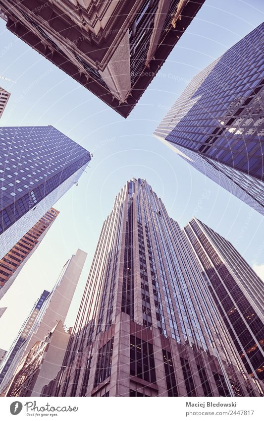 Wolkenkratzer in Manhattan bei Sonnenuntergang, New York, USA. Wohnung Büro Wirtschaft Kapitalwirtschaft Börse Geldinstitut Business Mittelstand Unternehmen