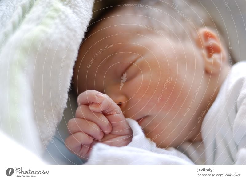 Neugeborenes Mädchen im Aufnahmebett schlafend schön Haut Gesicht Medikament Leben Kind Krankenhaus Baby Frau Erwachsene Familie & Verwandtschaft Kindheit 1