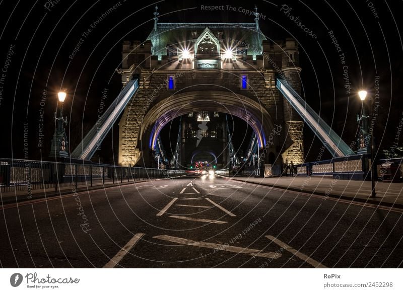 Tower Bridge bei Nacht Ferien & Urlaub & Reisen Tourismus Sightseeing Städtereise Güterverkehr & Logistik Architektur Umwelt London England Großbritannien