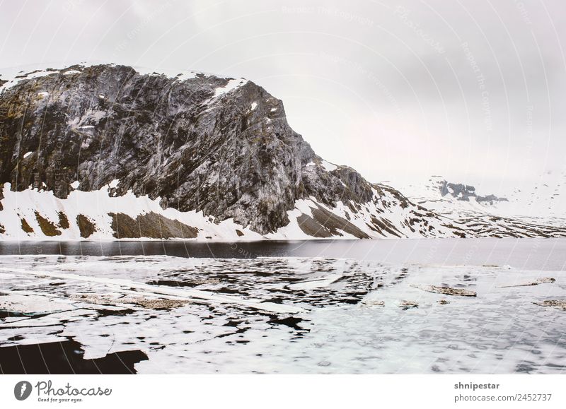 Dalsnibba, Norwegen Klettern Bergsteigen Skifahren Umwelt Natur Landschaft Urelemente Erde Wolken Klima schlechtes Wetter Eis Frost Schnee Schneefall Felsen